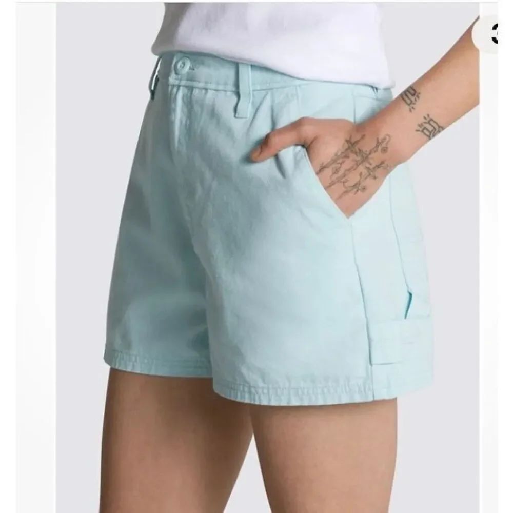 NWT women’s vans ground work blue glow shorts, size 24, and 25